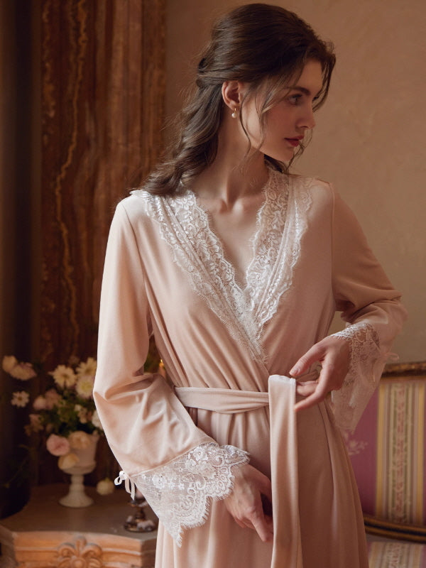 Blossom Whisper Lace Nightgown & Robe