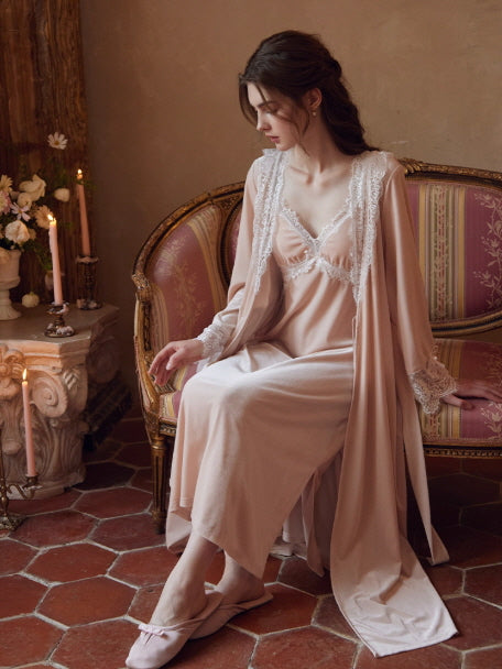 Blossom Whisper Lace Nightgown & Robe