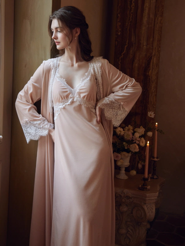 Blossom Whisper Lace Nightgown & Robe