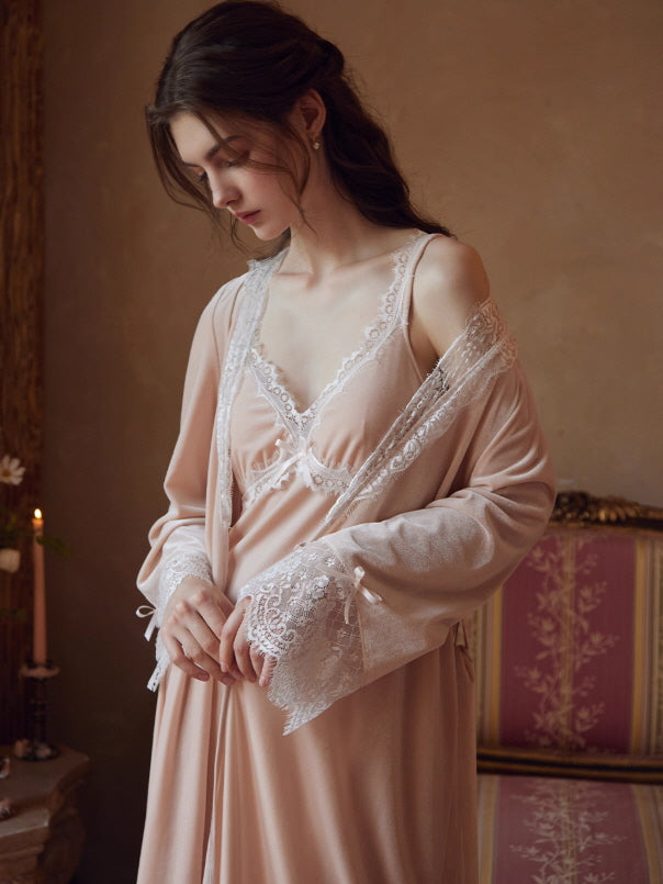 Blossom Whisper Lace Nightgown & Robe