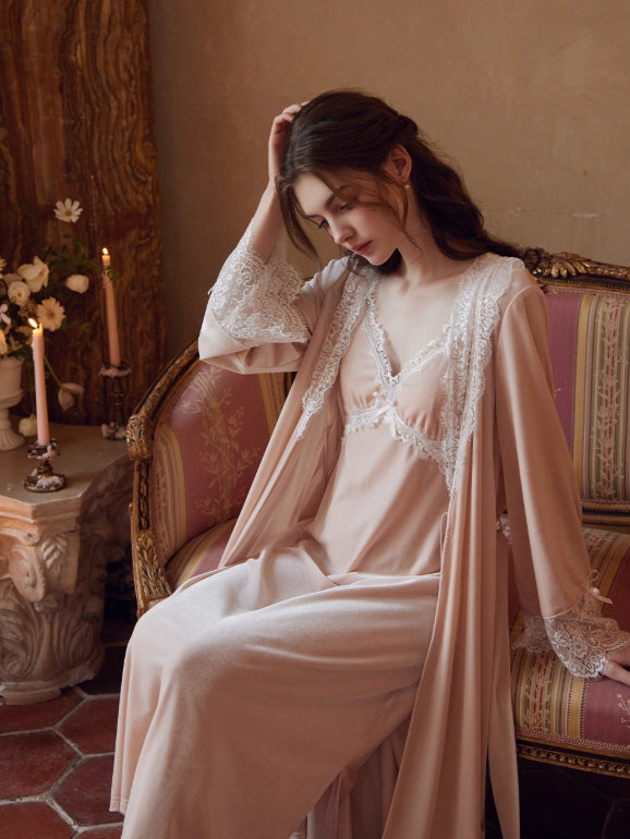 Blossom Whisper Lace Nightgown & Robe