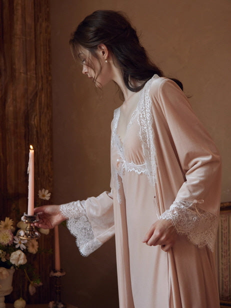 Blossom Whisper Lace Nightgown & Robe