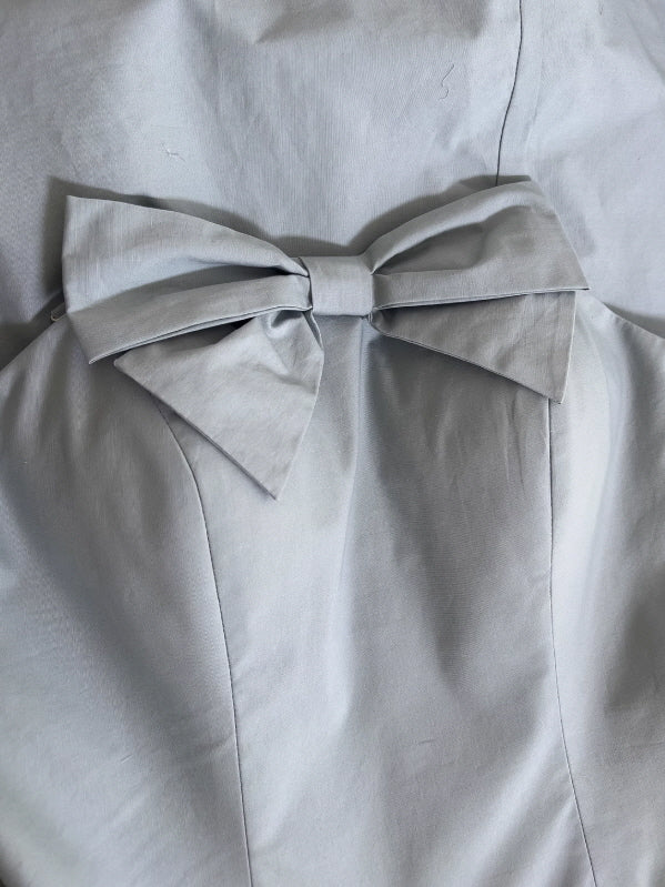 Powder Blue Garden Rose Lace-Up Dress