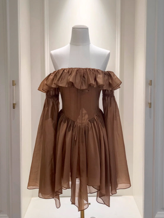 Cocoa Muse Off-Shoulder Corset Dress