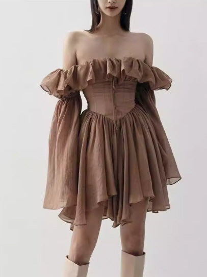 Cocoa Muse Off-Shoulder Corset Dress