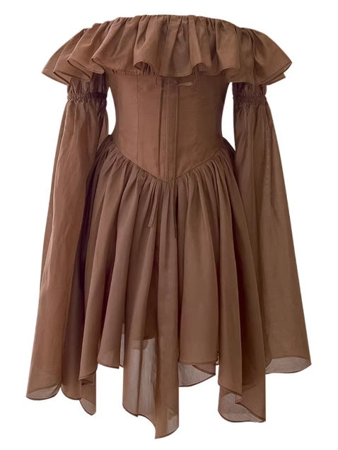 Cocoa Muse Off-Shoulder Corset Dress