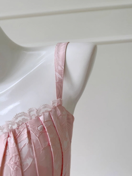 Blush Rosette Jacquard Corset Dress