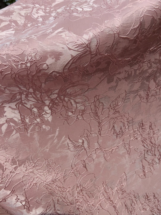 Blush Rosette Jacquard Corset Dress