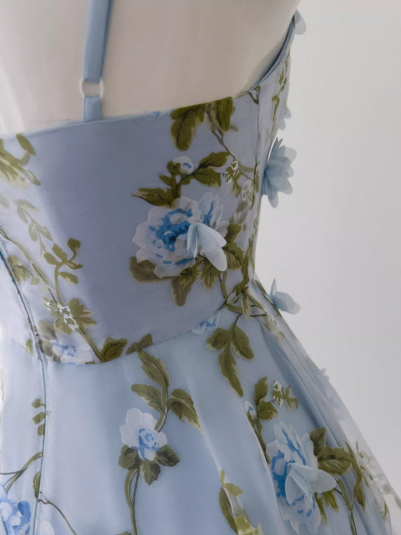 Blue Garden Petal Bloom Dress