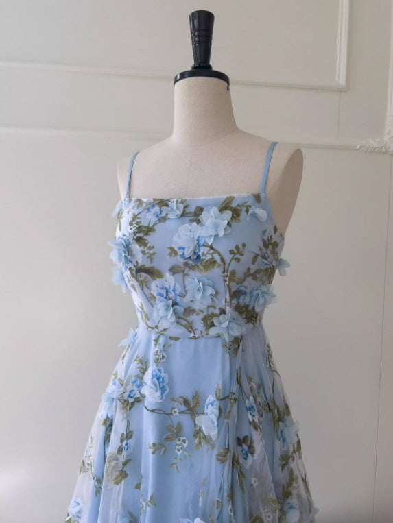 Blue Garden Petal Bloom Dress