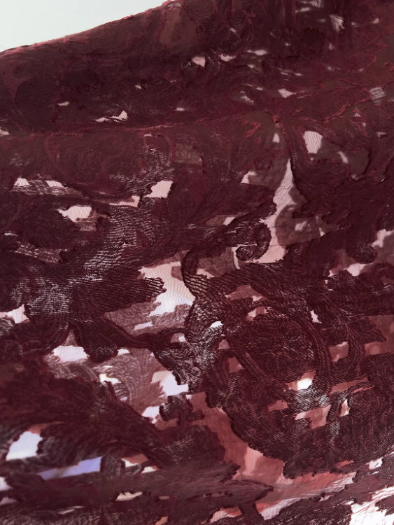 Crimson Rose Evening Lace Dress