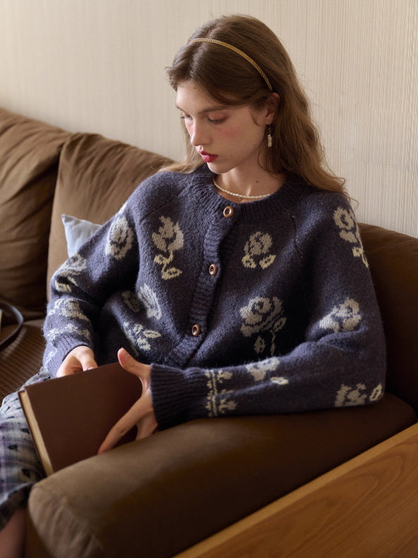 Vintage Rose Garden Knit Cardigan