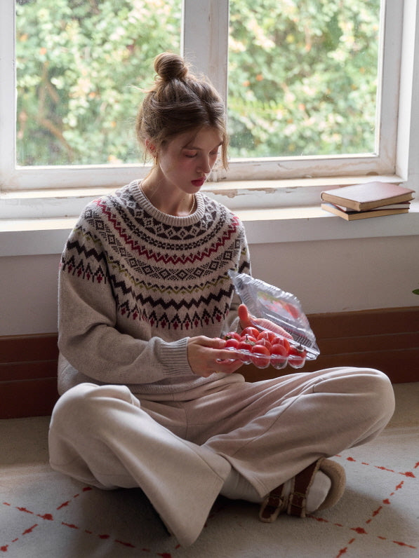 Winter Fair Isle Cozy Knit Sweater