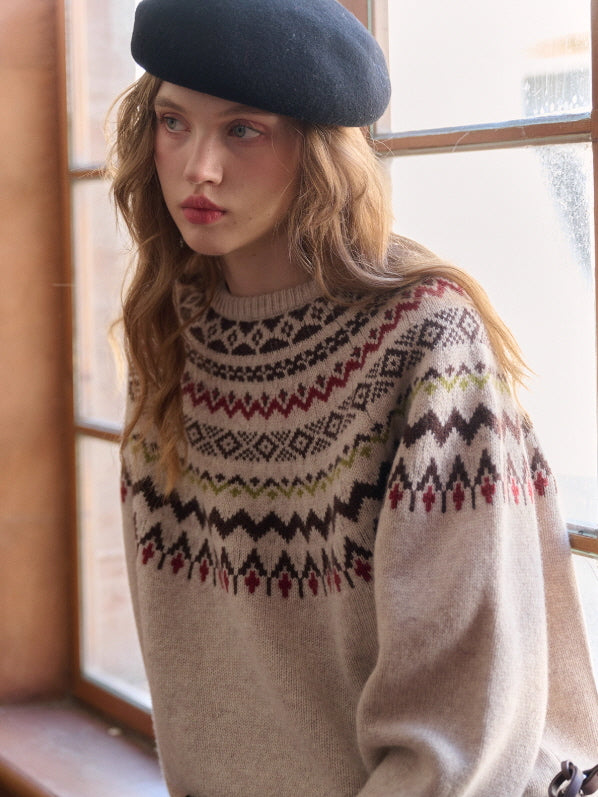 Winter Fair Isle Cozy Knit Sweater