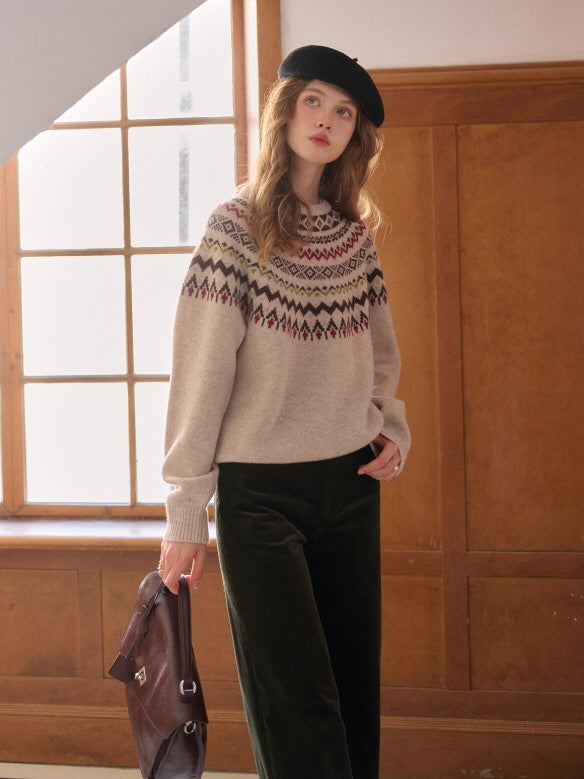 Winter Fair Isle Cozy Knit Sweater