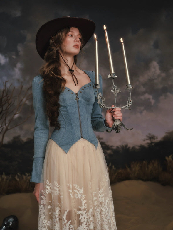 Blue Ridge Western Lace-Up Top