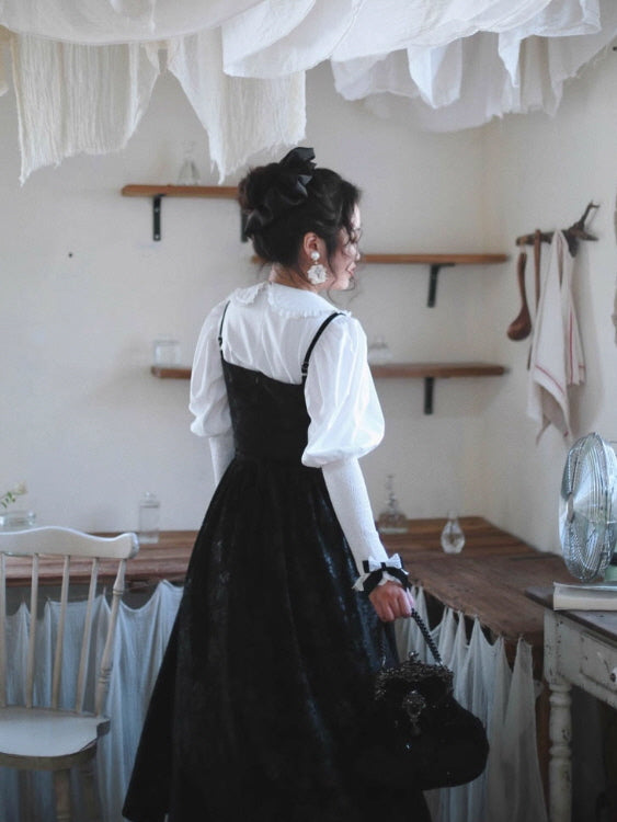 Midnight Lace Corset Velvet Dress