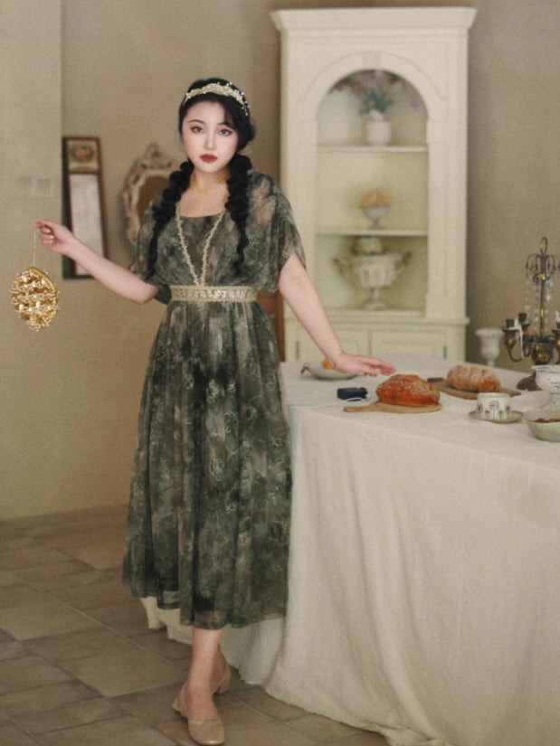 Forest Muse Vintage Embroidered Fairy Dress