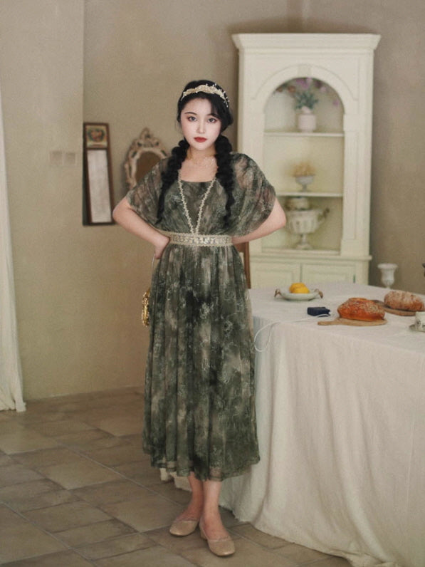 Forest Muse Vintage Embroidered Fairy Dress