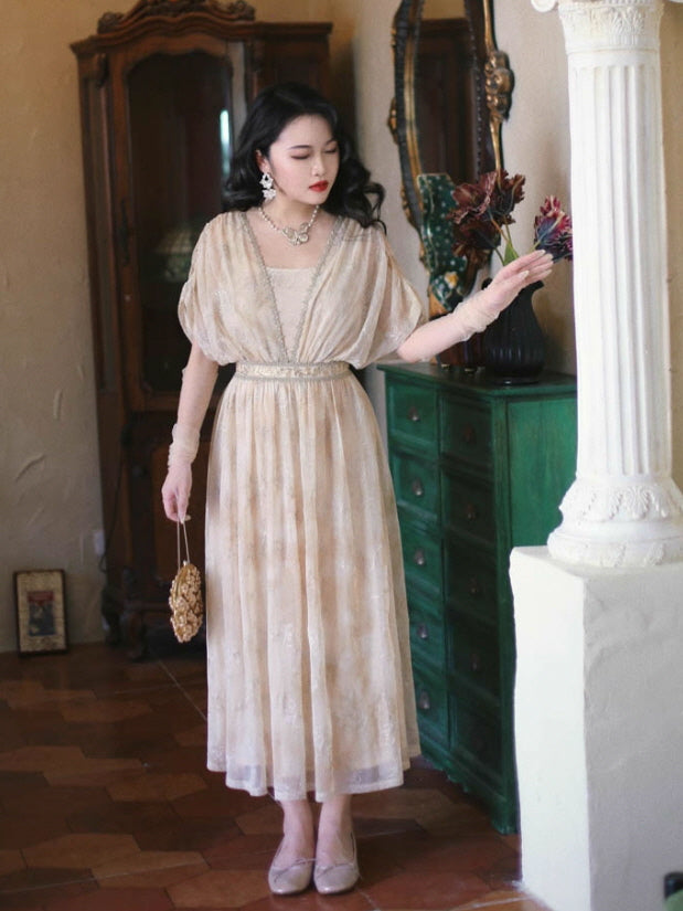 Golden Blossom Vintage Fairytale Dress