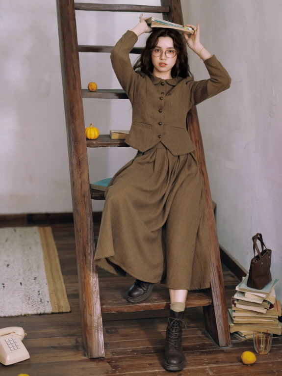 Vintage Scholar Heritage Jacket & Pleated Skirt