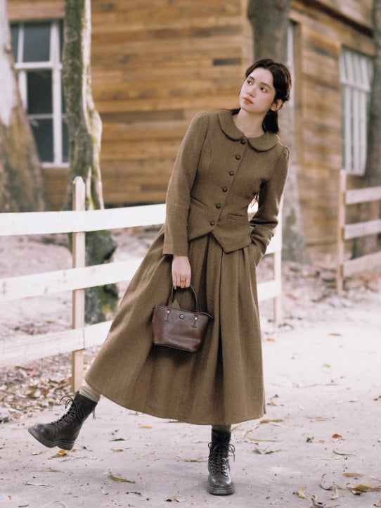 Vintage Scholar Heritage Jacket & Pleated Skirt