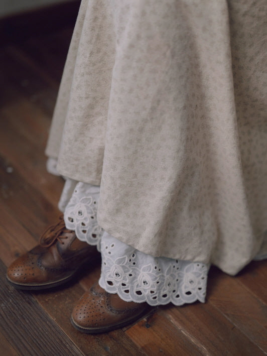 Vintage Meadow Ruffle Lace Long Dress