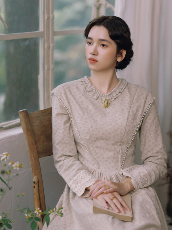 Vintage Meadow Ruffle Lace Long Dress