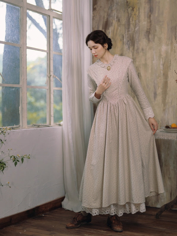 Vintage Meadow Ruffle Lace Long Dress