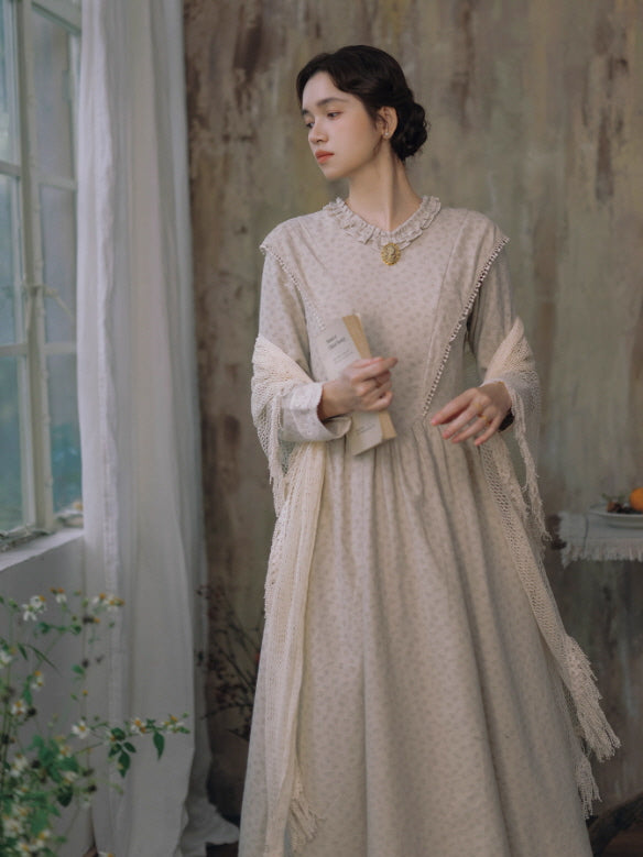 Vintage Meadow Ruffle Lace Long Dress