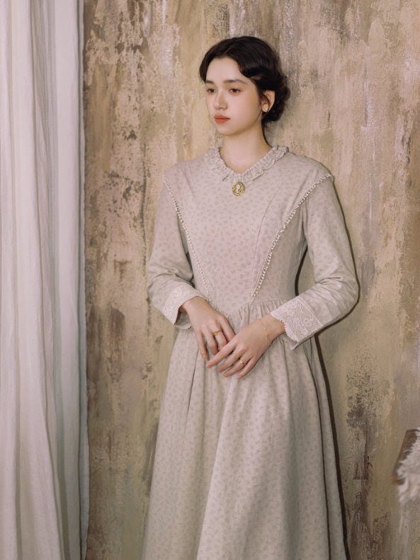 Vintage Meadow Ruffle Lace Long Dress