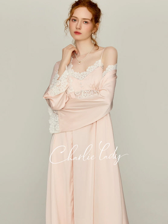 Blush Lace Cloud Nightgown Set