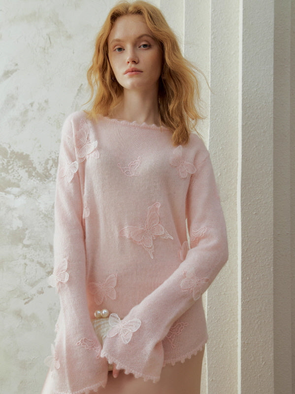 Whispering Butterfly Soft Knit Top