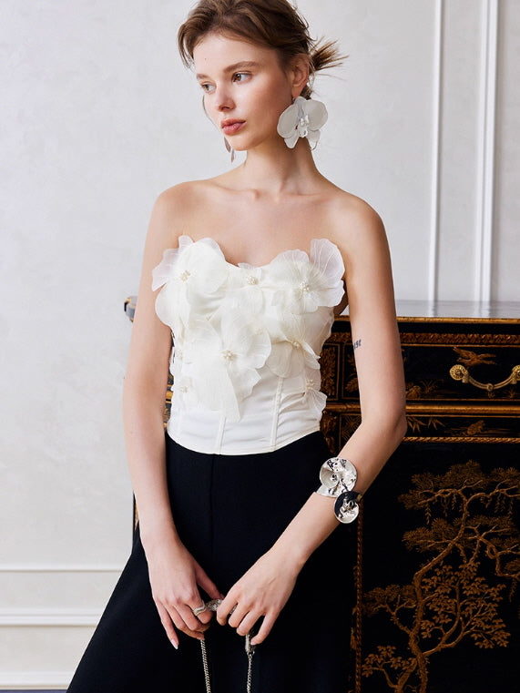 Petal Bloom Strapless Corset Top