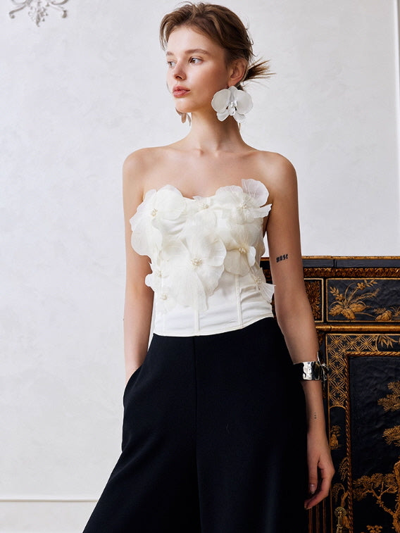 Petal Bloom Strapless Corset Top