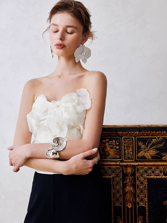 Petal Bloom Strapless Corset Top