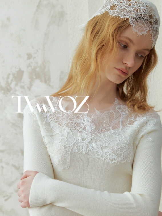 Whisper Lace Collar Knit Top