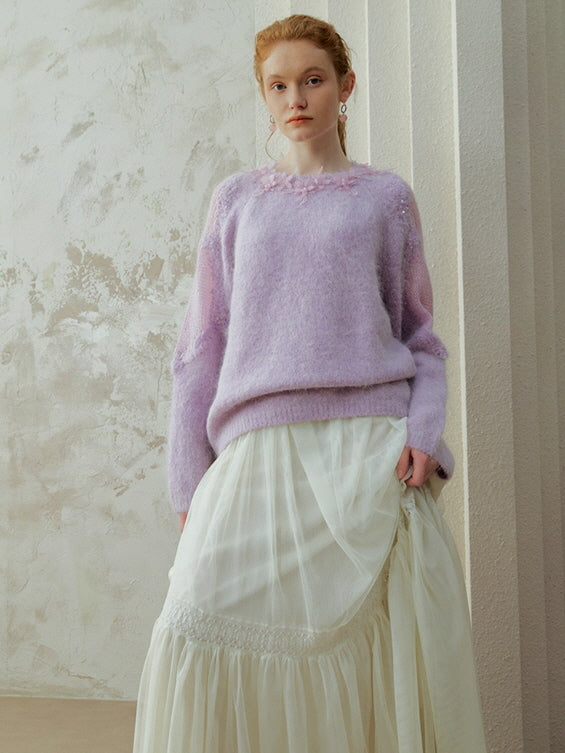 Lilac Petal Mist Knit Top