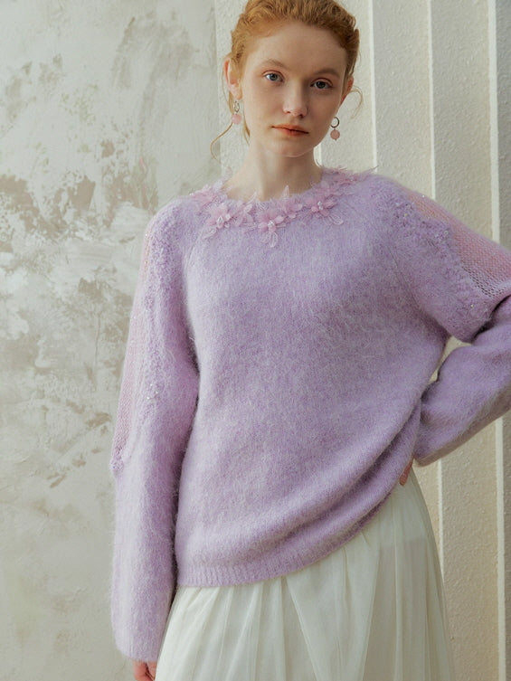 Lilac Petal Mist Knit Top