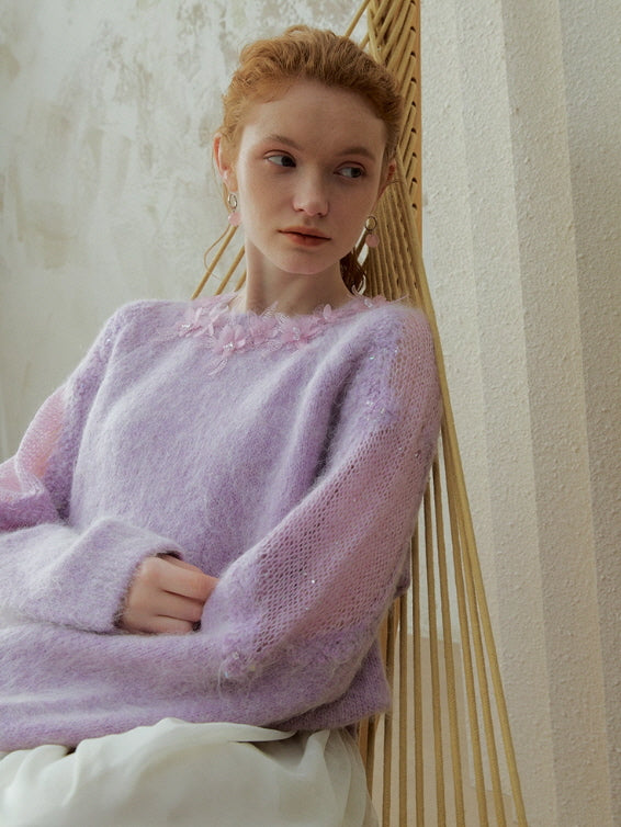 Lilac Petal Mist Knit Top
