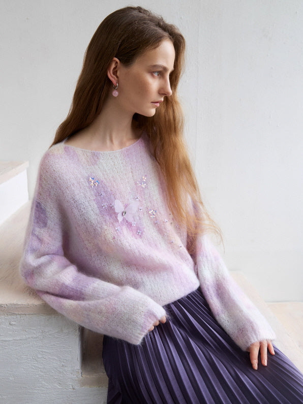 Lilac Butterfly Mist Knit Top