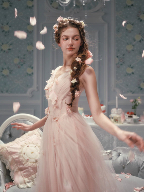 Petal Whisper Blush Tulle Dress