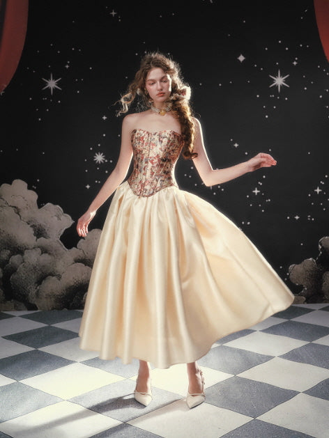 Starlight Rose Corset & Moonlit Ivory Skirt