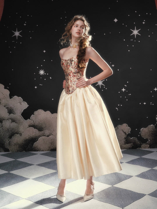 Starlight Rose Corset & Moonlit Ivory Skirt