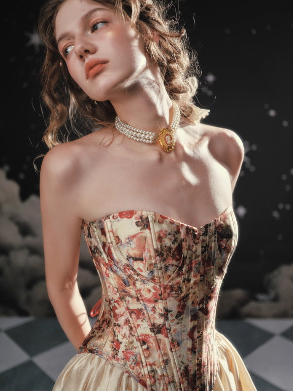Starlight Rose Corset & Moonlit Ivory Skirt
