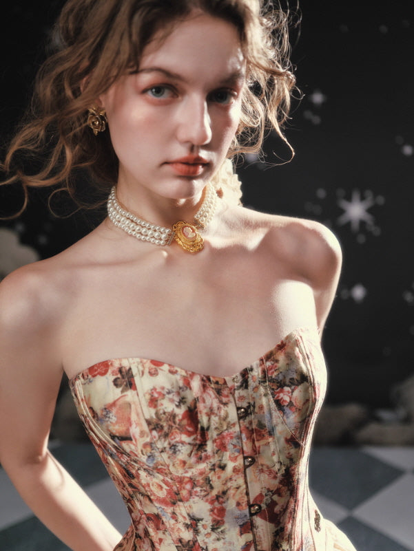 Starlight Rose Corset & Moonlit Ivory Skirt