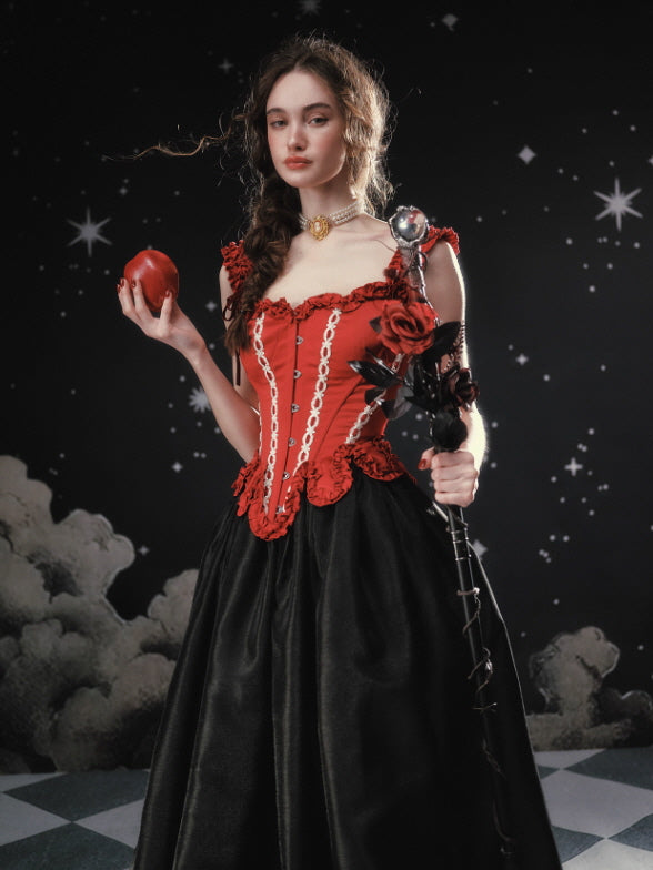 Red Corset With Black Lace Red With Black Lace Overlay Underbust Corset Red Corset With Black Lace Red With Black Lace Overlay Underbust Corset
