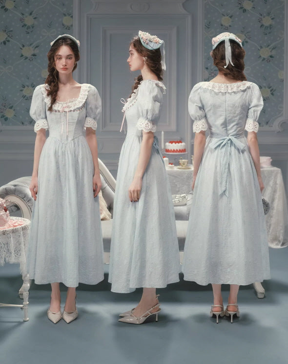 Pale Blue Reverie Lace Dress