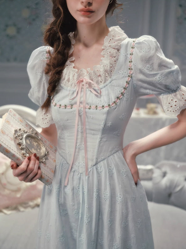 Pale Blue Reverie Lace Dress