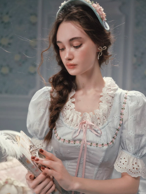 Pale Blue Reverie Lace Dress